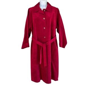 Vtg 70s Count Romi Ultrasuede Belted Trench‎ Coat Size 14 Quiet Luxury Old Money
